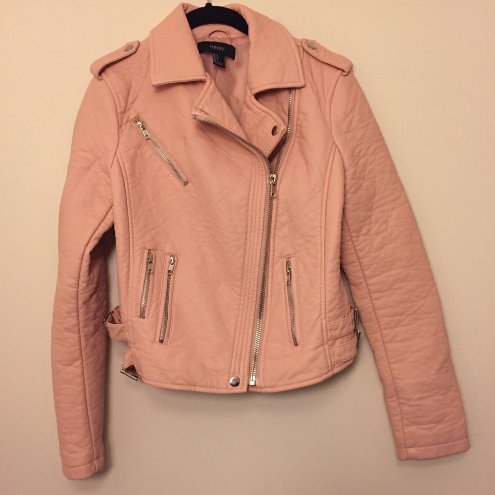 Forever 21 Nude/ Blush pink vegan leather jacket
